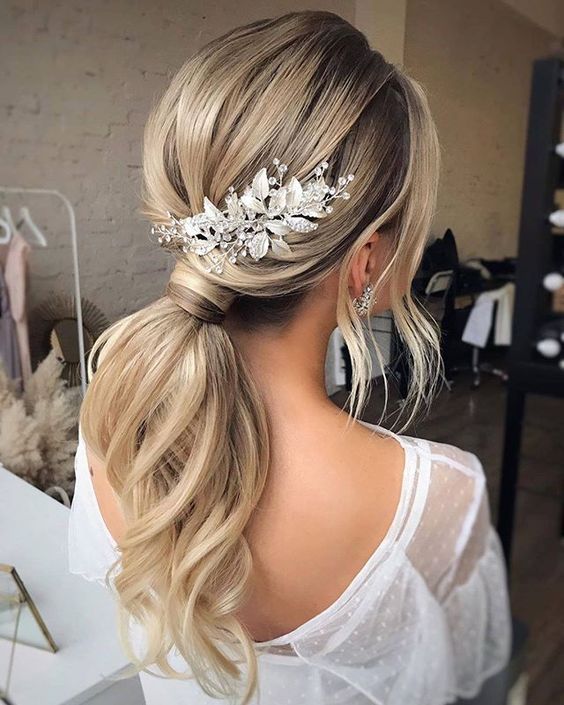 Studded ponytail hairstyle