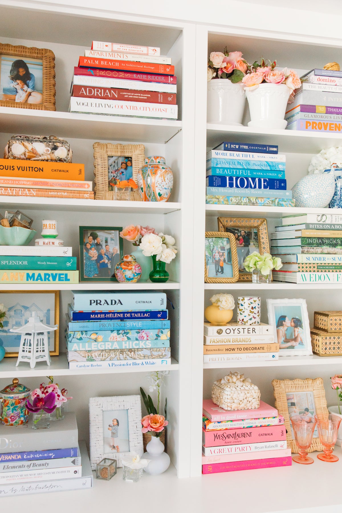 Fashion Stack of Books, Classic Designers, Rainbow