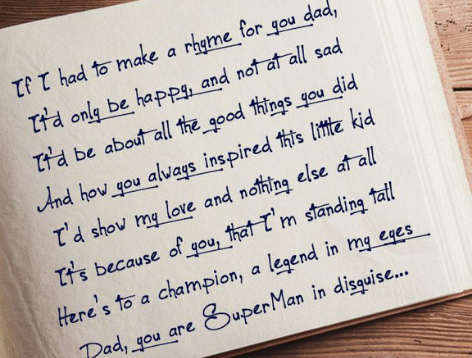 A beautiful poem written for Dad on Father's Day
