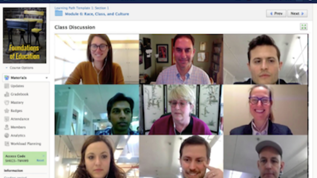 photograph demonstrating the online learning environment of American University
