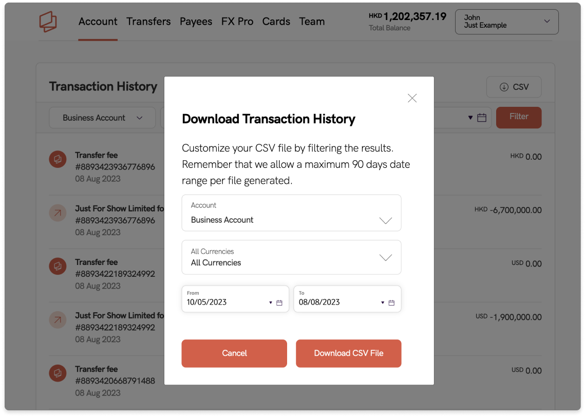 download your CSV file