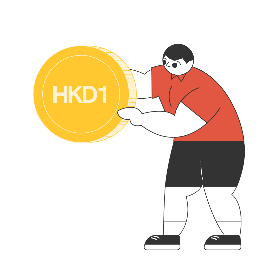 A graphic of a Statrys boy donating HKD1.