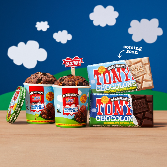 Tony's Chocolonely Ben & Jerry's Cobrand Brand Partnership