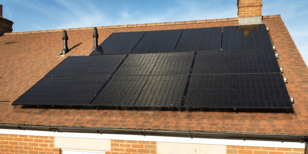 Solar panels on roof