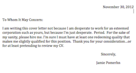 Example of a bad cover letter