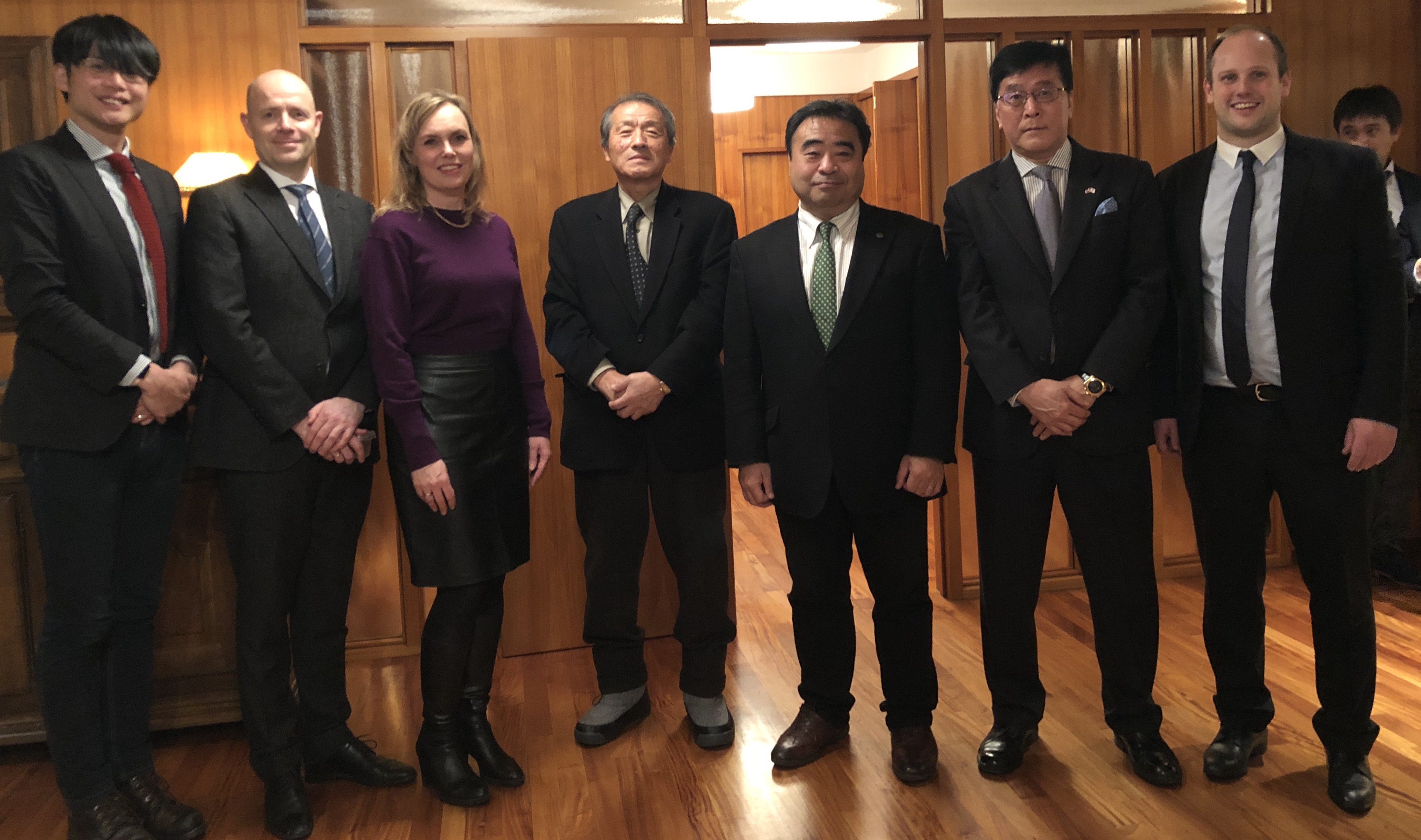 JDCC leadership with Japan Ambassador and Bolli Thoroddsen, CEO of Takanawa (nr. 1 from right)