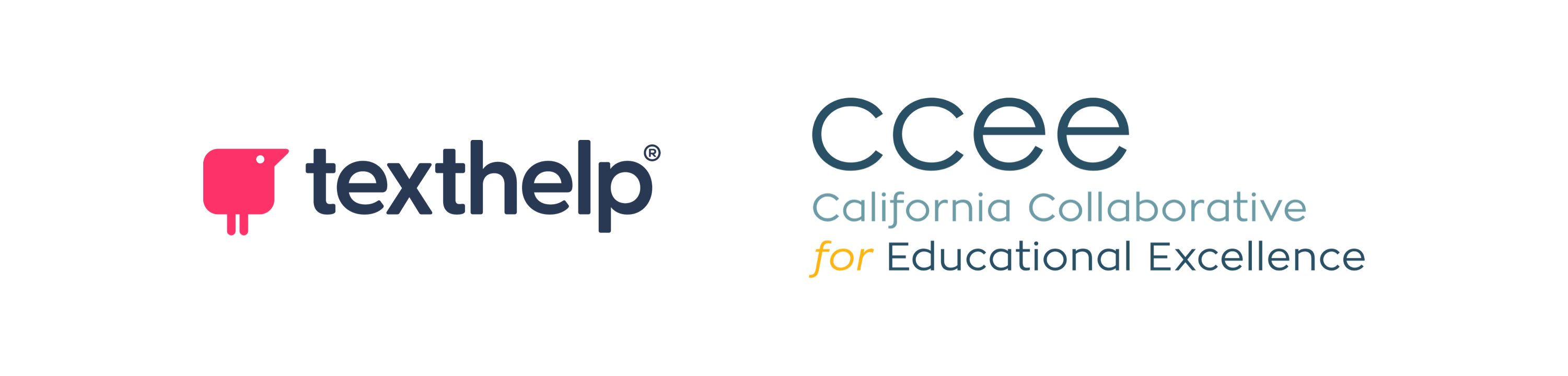 Logos for Texthelp & CCEE - California Collaborative for Education Excellence