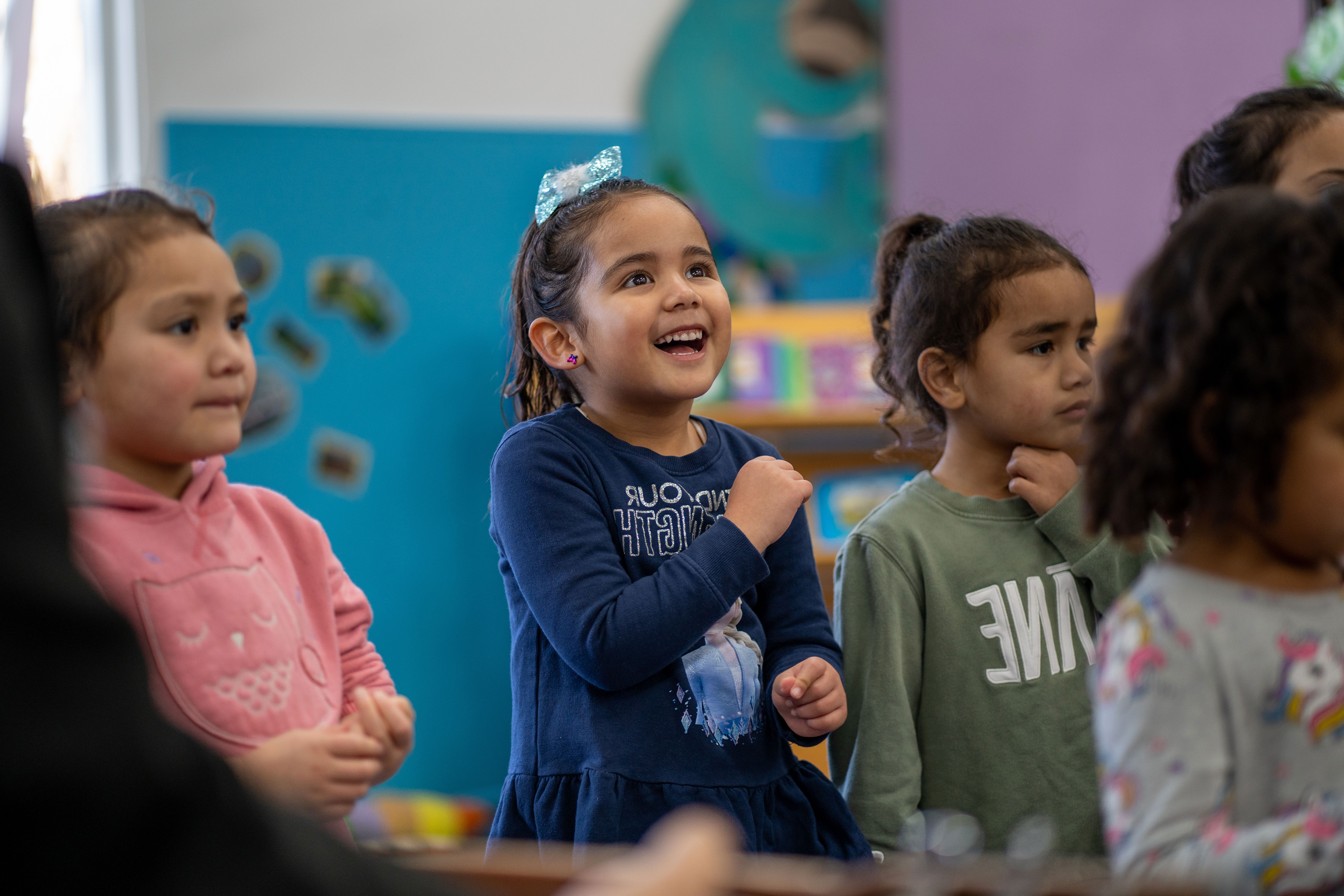 Children participating in educational activities and learning about their rights