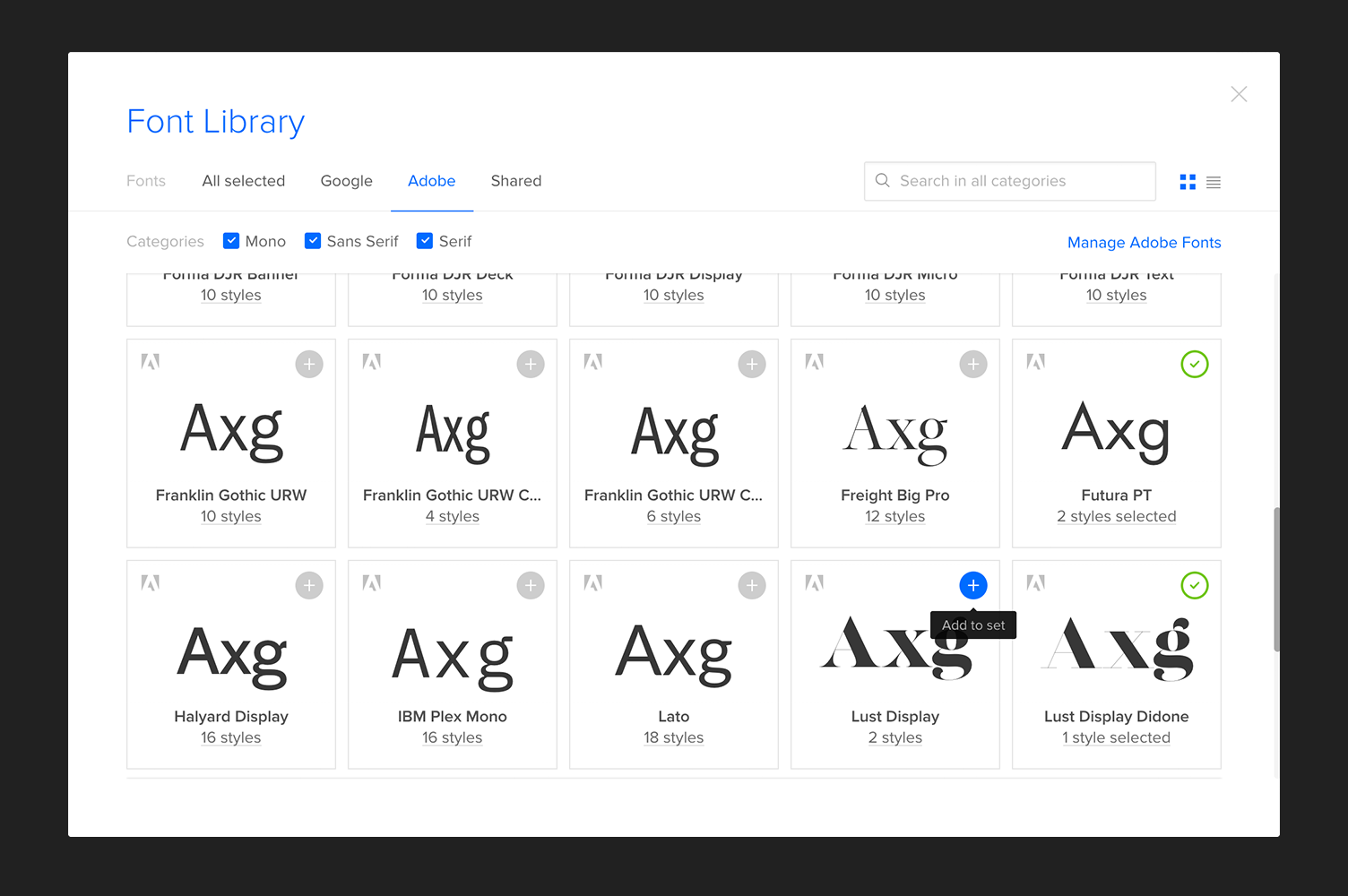 UXPin dashboard