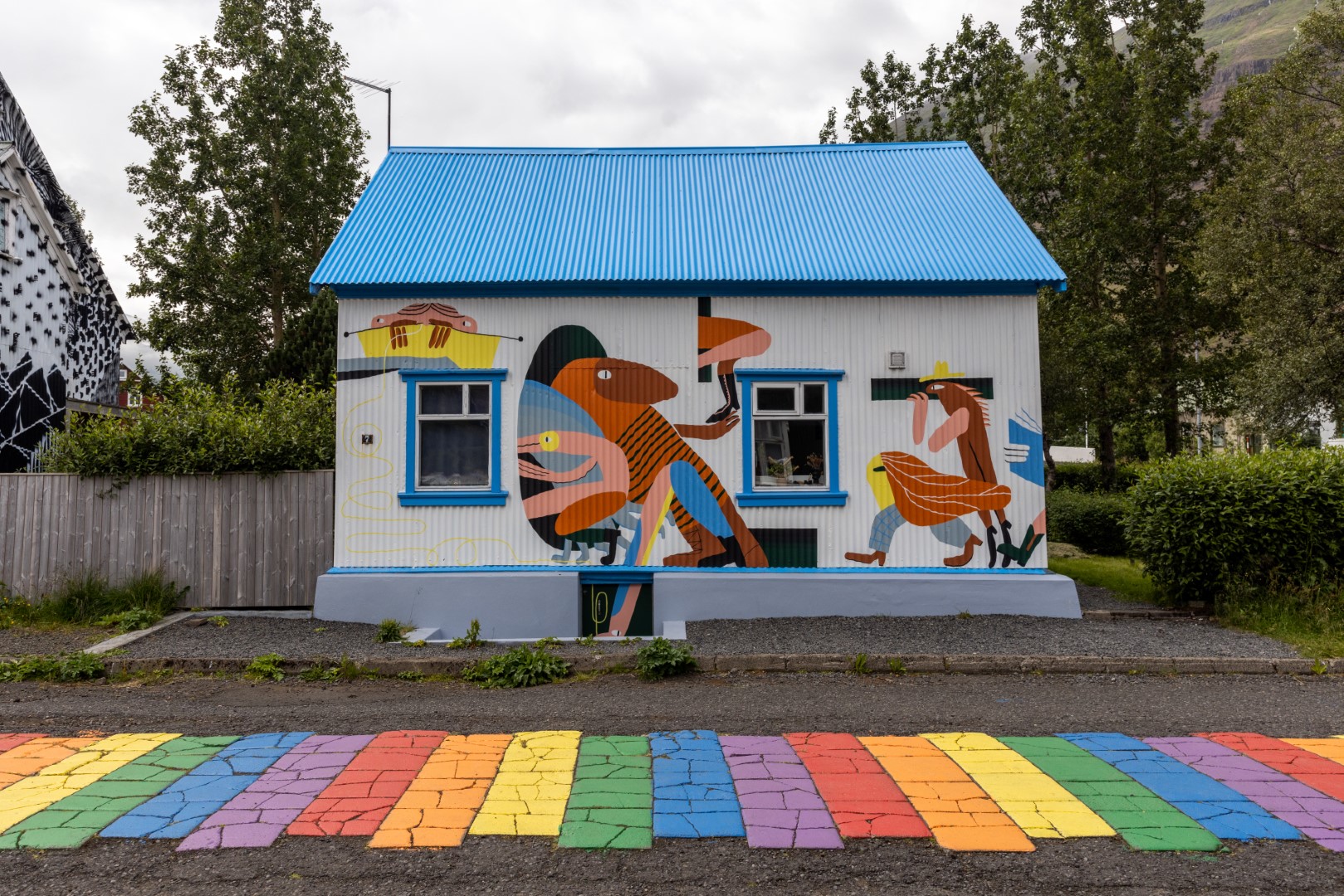 colourfully painted house on Seyðisfjörður's rainbow street 