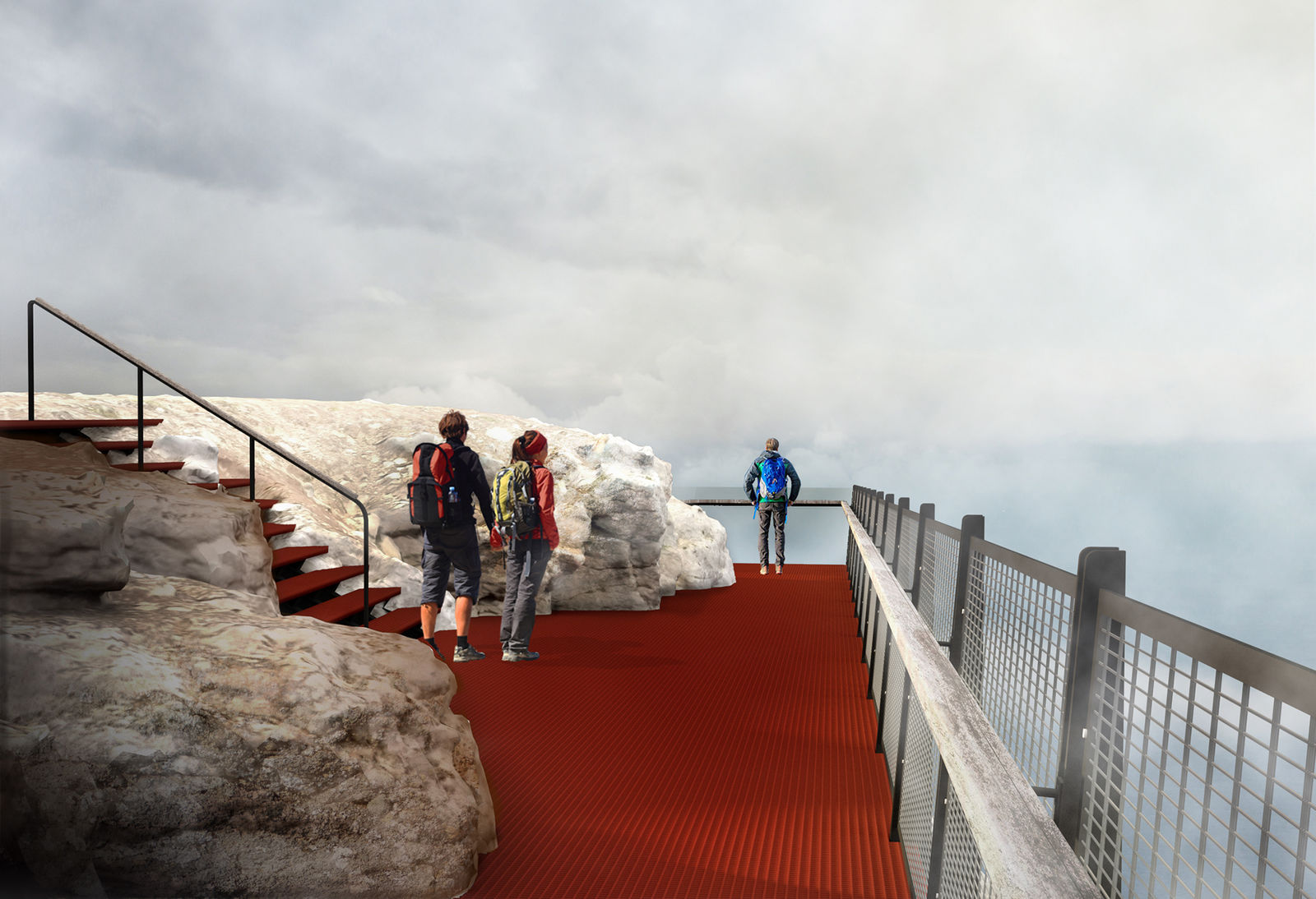 People at Bolfjall sightseeing platform