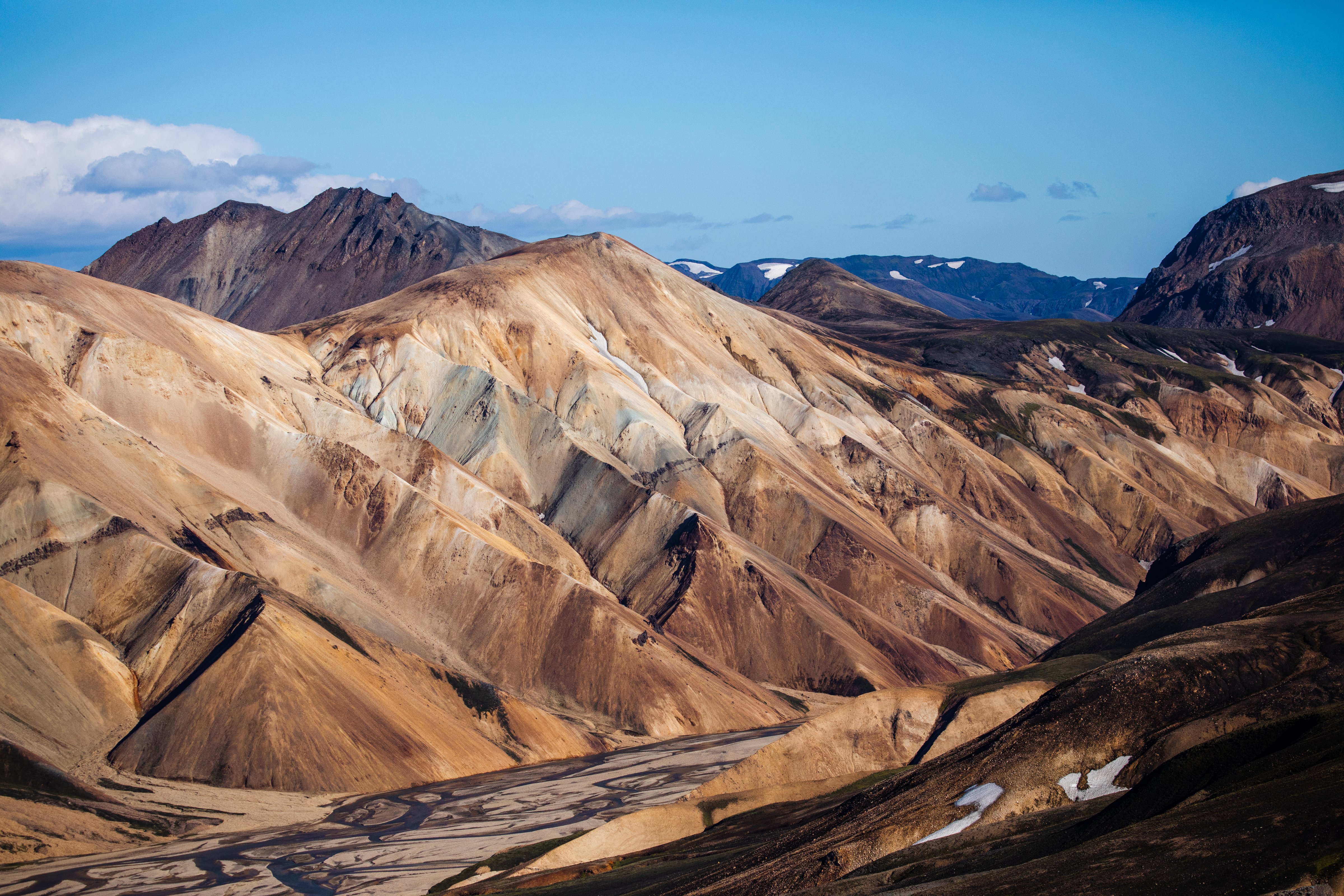 Multicolored volcanic landscape of Landmannalaugar in the Icelandic Highlands