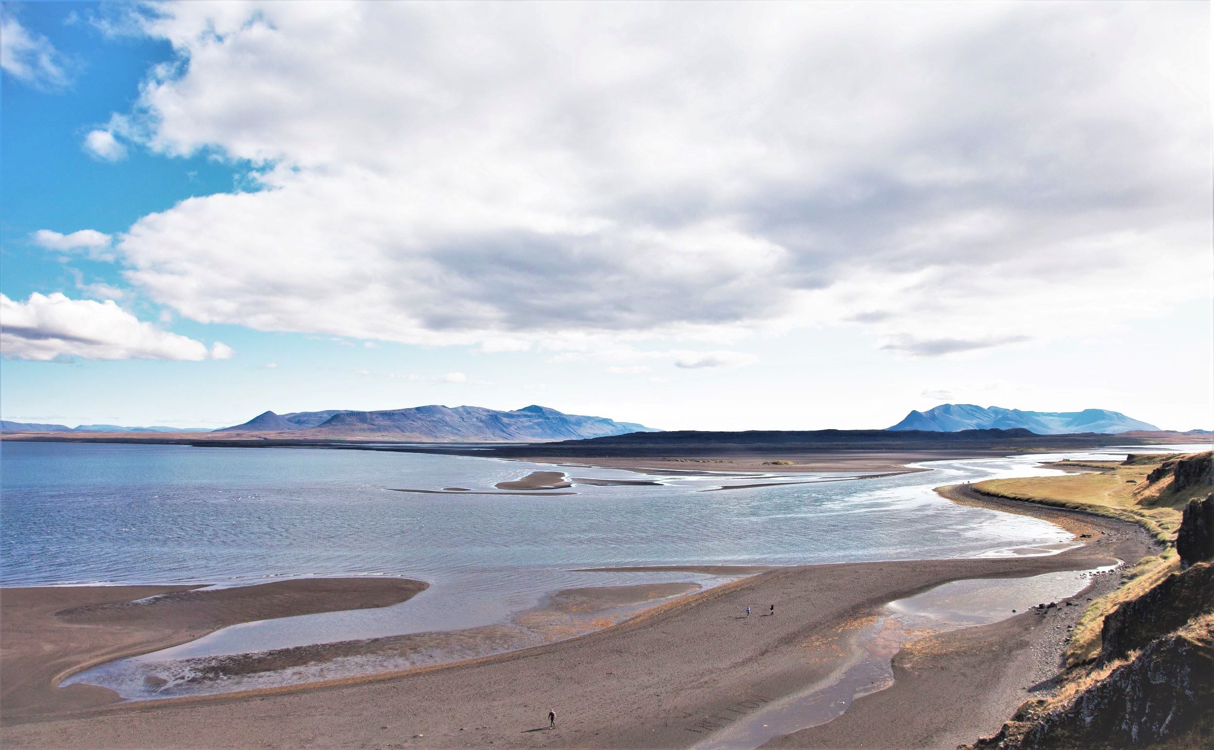 Black beaches next to Hvítserkur rock on Vatnsnes