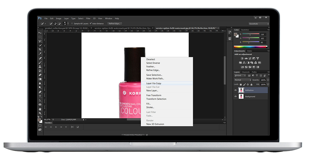 adding reflection layer via copy