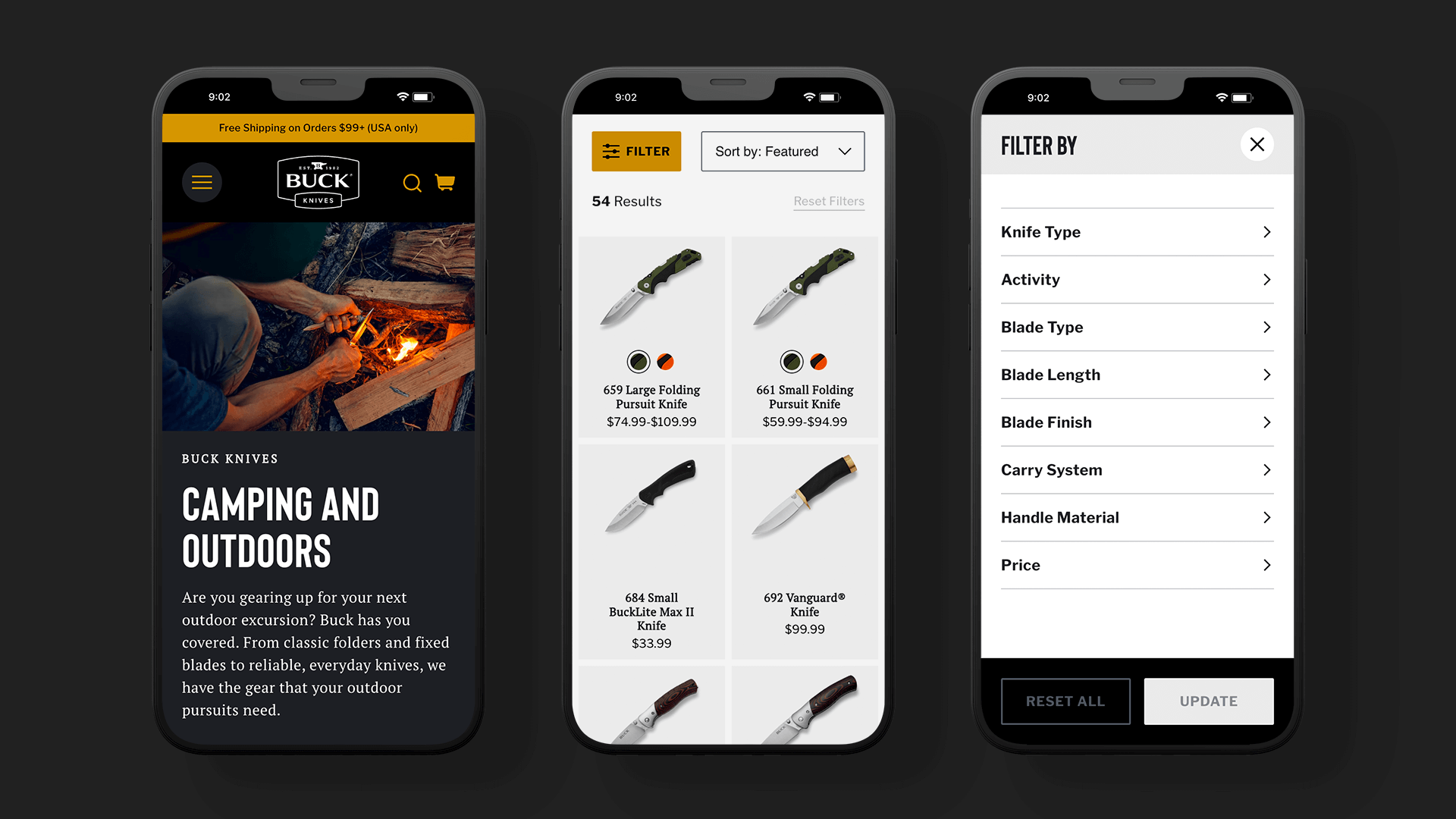 Buck Knives Category Listing Page Mobile