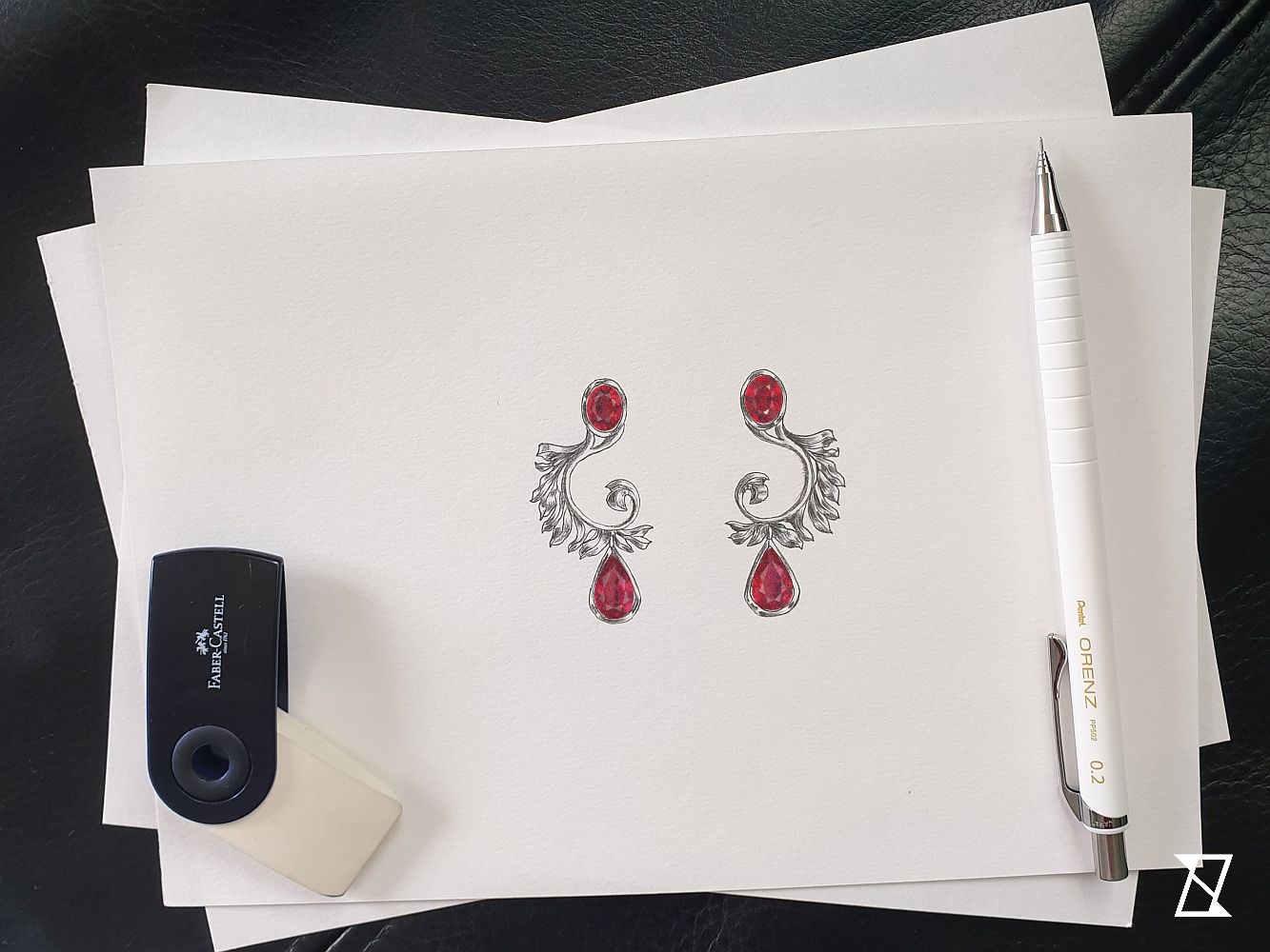 Bespoke design of wing earrings. 